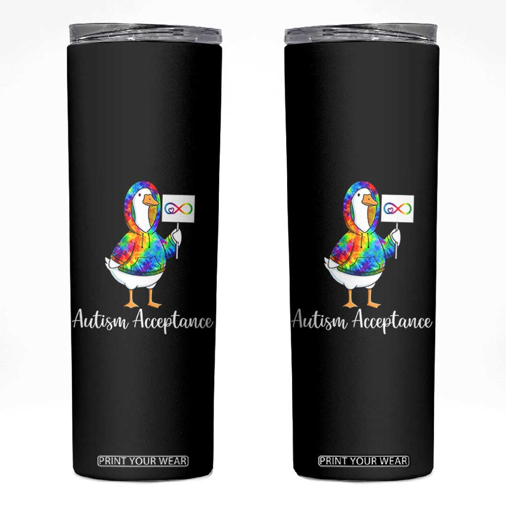 Autism Acceptance Skinny Tumbler Accept Understand Love Support Neurodivergent TS14 Black Print Your Wear