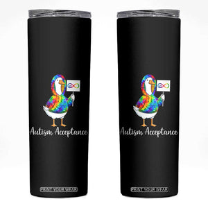 Autism Acceptance Skinny Tumbler Accept Understand Love Support Neurodivergent TS14 Black Print Your Wear