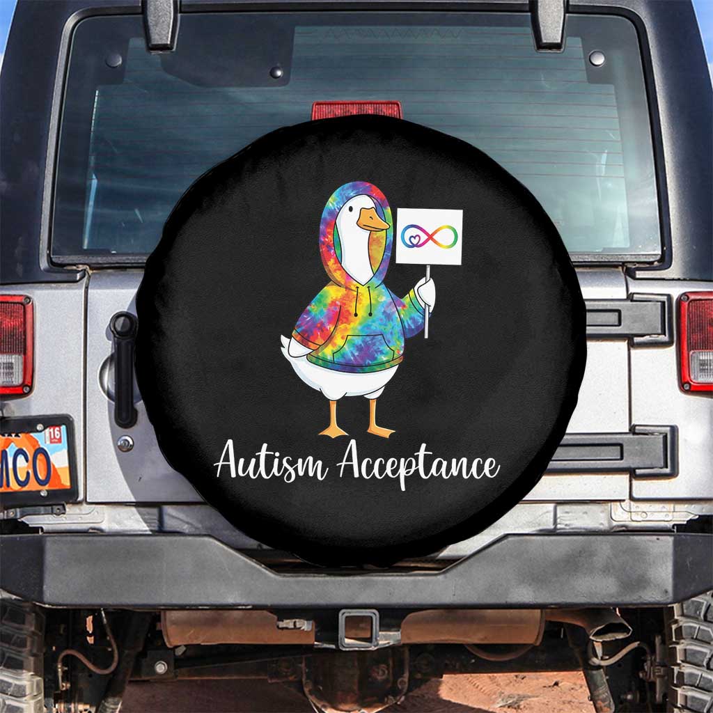 Autism Acceptance Spare Tire Cover Accept Understand Love Support Neurodivergent TS14 No hole Black Print Your Wear