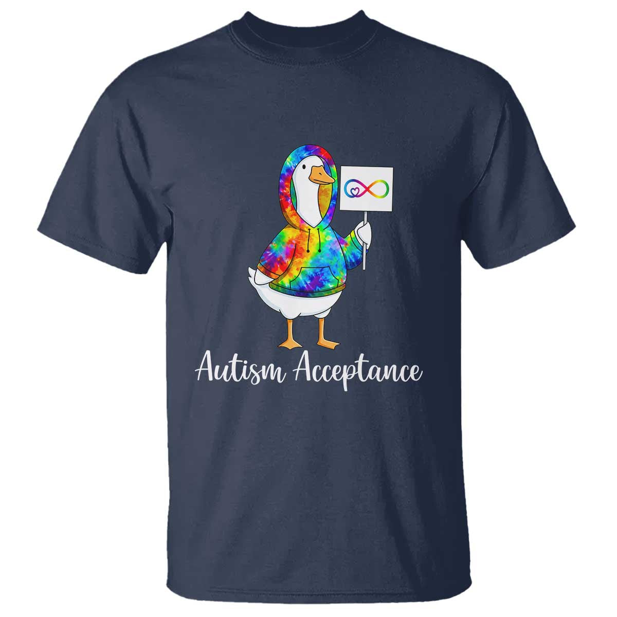 Autism Acceptance T Shirt Accept Understand Love Support Neurodivergent TS14 Navy Print Your Wear