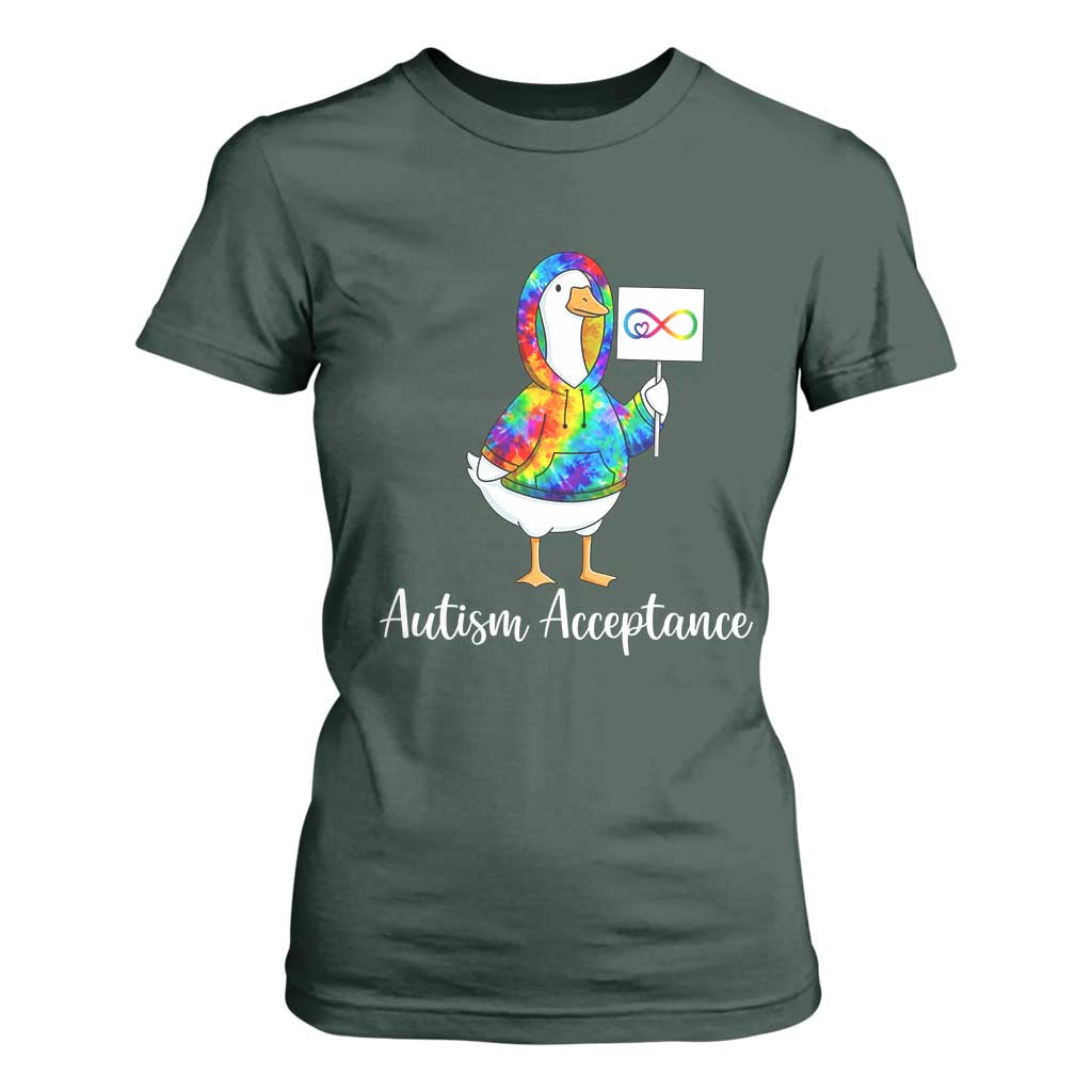 Autism Acceptance T Shirt For Women Accept Understand Love Support Neurodivergent TS14 Dark Forest Green Print Your Wear