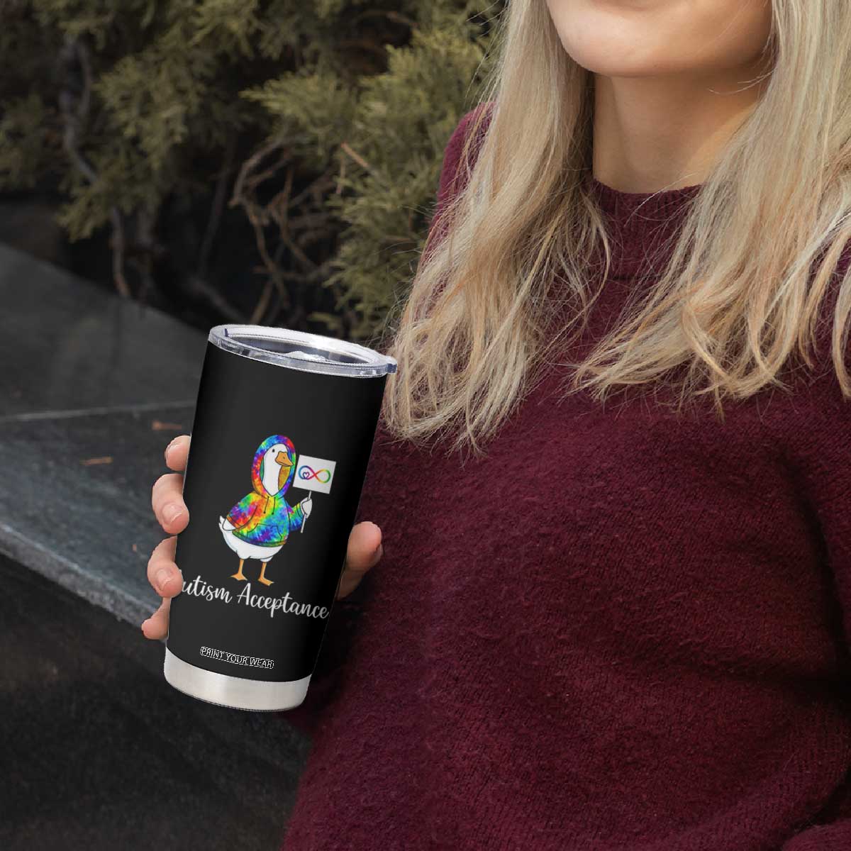 Autism Acceptance Tumbler Cup Accept Understand Love Support Neurodivergent TS14 Print Your Wear
