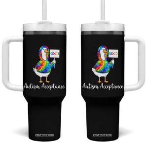 Autism Acceptance Tumbler With Handle Accept Understand Love Support Neurodivergent TS14 One Size: 40 oz Black Print Your Wear