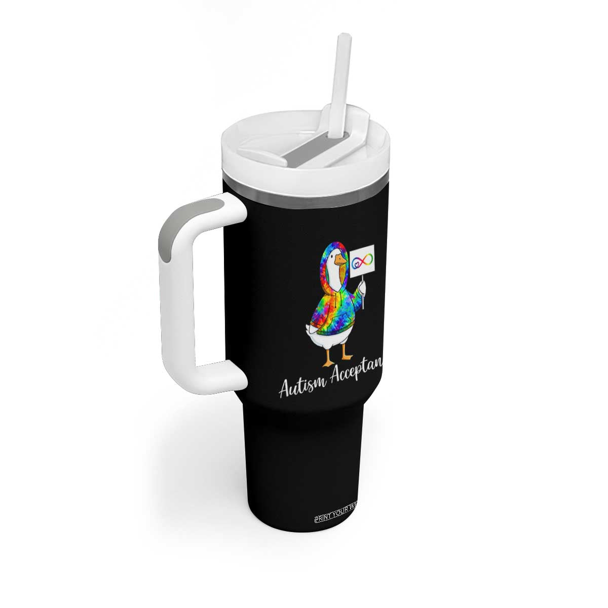 Autism Acceptance Tumbler With Handle Accept Understand Love Support Neurodivergent TS14 Print Your Wear