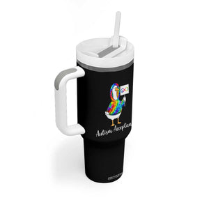 Autism Acceptance Tumbler With Handle Accept Understand Love Support Neurodivergent TS14 Print Your Wear