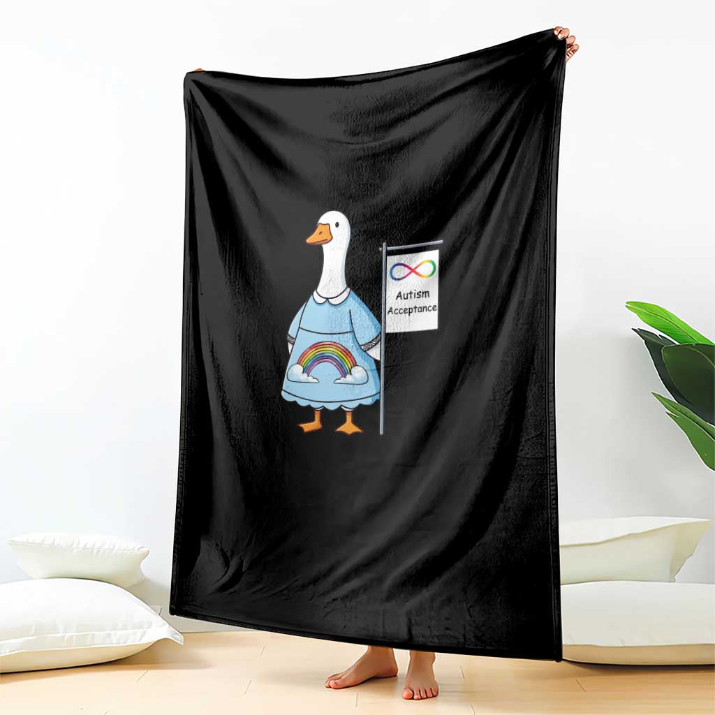 Autism Acceptance Throw Blanket Neurodivergent Awareness Silly Goose Support TS14 Print Your Wear