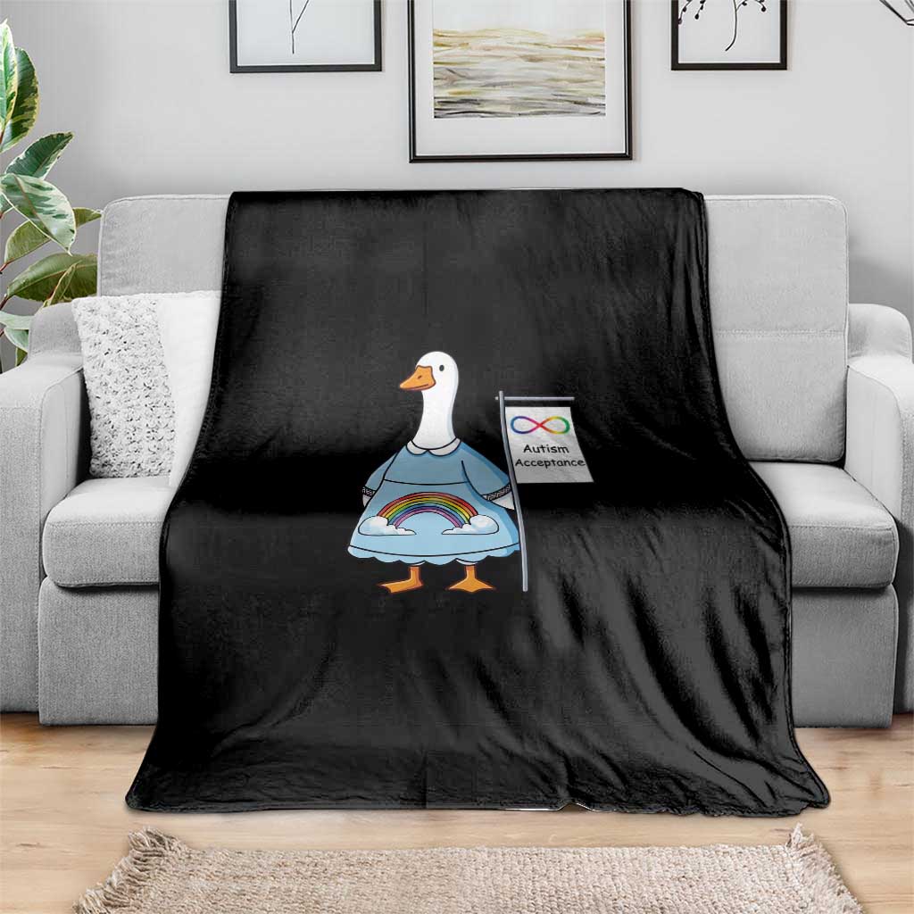 Autism Acceptance Throw Blanket Neurodivergent Awareness Silly Goose Support TS14 Print Your Wear