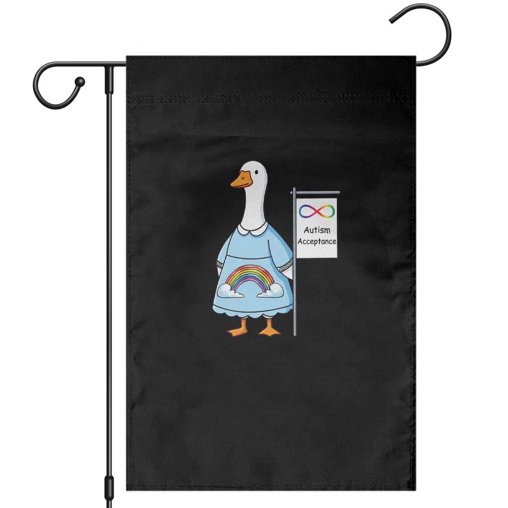 Autism Acceptance Garden Flag Neurodivergent Awareness Silly Goose Support TS14 Black Print Your Wear