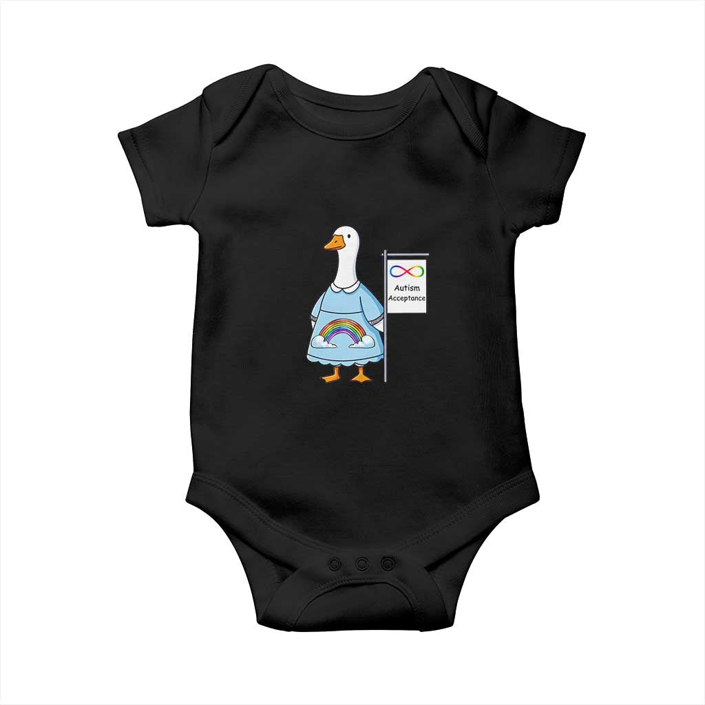 Autism Acceptance Baby Onesie Neurodivergent Awareness Silly Goose Support TS14 Black Print Your Wear