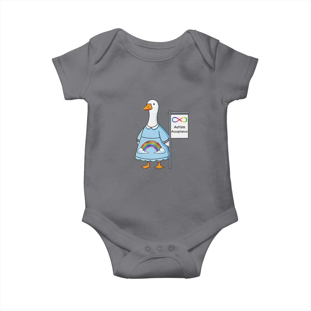 Autism Acceptance Baby Onesie Neurodivergent Awareness Silly Goose Support TS14 Charcoal Print Your Wear