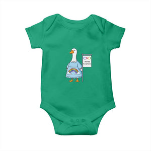 Autism Acceptance Baby Onesie Neurodivergent Awareness Silly Goose Support TS14 Irish Green Print Your Wear