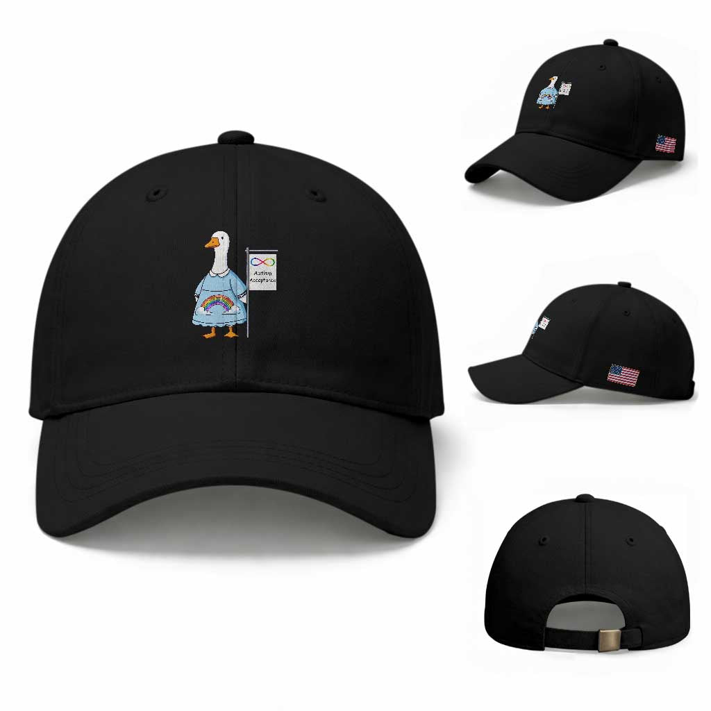 Autism Acceptance Baseball Cap Neurodivergent Awareness Silly Goose Support TS14 Baseball Cap Universal Fit Black Print Your Wear