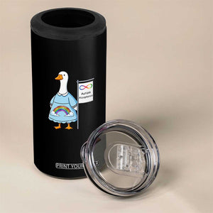 Autism Acceptance 4 in 1 Can Cooler Tumbler Neurodivergent Awareness Silly Goose Support TS14 Print Your Wear