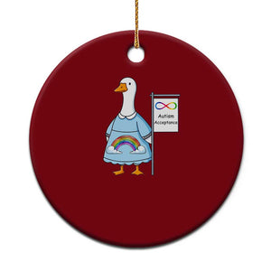 Autism Acceptance Ceramic Ornament Neurodivergent Awareness Silly Goose Support TS14 1pc Red Print Your Wear