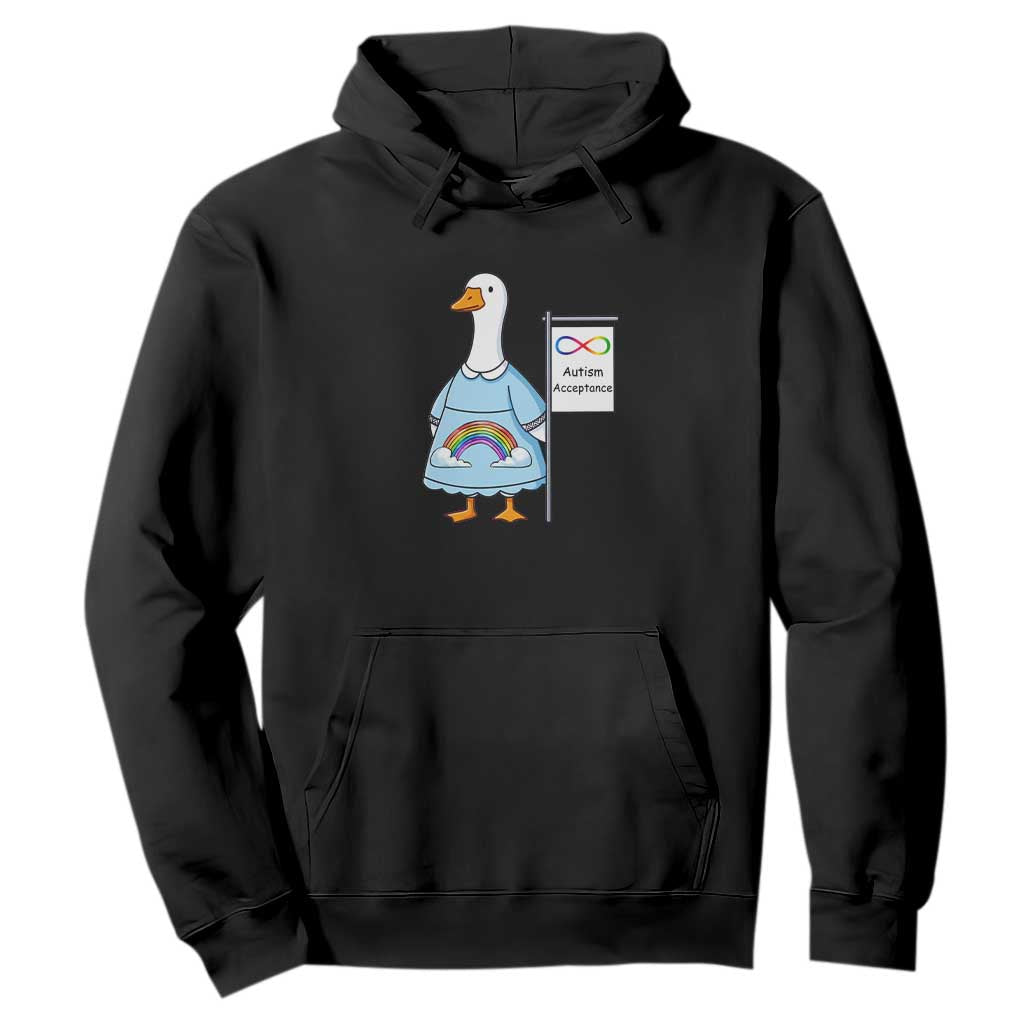 Autism Acceptance Hoodie Neurodivergent Awareness Silly Goose Support TS14 Black Print Your Wear