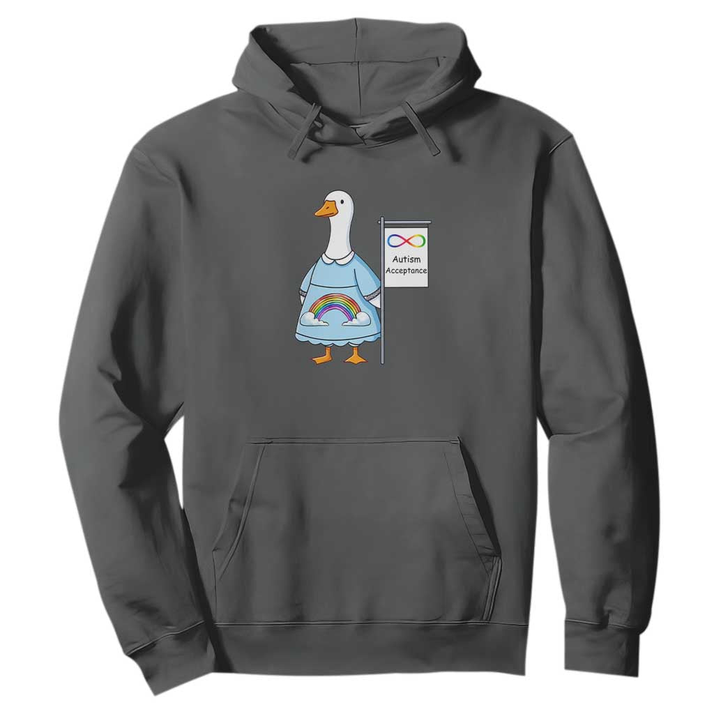 Autism Acceptance Hoodie Neurodivergent Awareness Silly Goose Support TS14 Dark Heather Print Your Wear