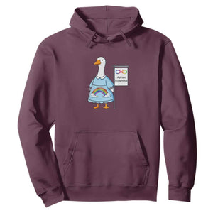 Autism Acceptance Hoodie Neurodivergent Awareness Silly Goose Support TS14 Maroon Print Your Wear