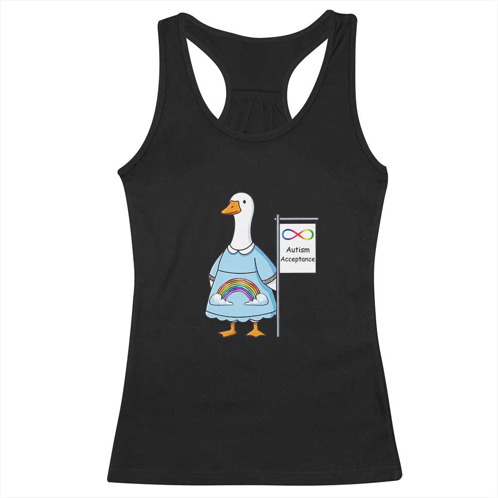Autism Acceptance Racerback Tank Top Neurodivergent Awareness Silly Goose Support TS14 Black Print Your Wear