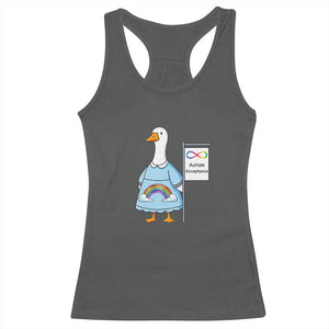 Autism Acceptance Racerback Tank Top Neurodivergent Awareness Silly Goose Support TS14 Dark Heather Print Your Wear