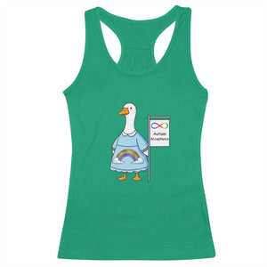 Autism Acceptance Racerback Tank Top Neurodivergent Awareness Silly Goose Support TS14 Irish Green Print Your Wear
