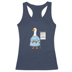 Autism Acceptance Racerback Tank Top Neurodivergent Awareness Silly Goose Support TS14 Navy Print Your Wear