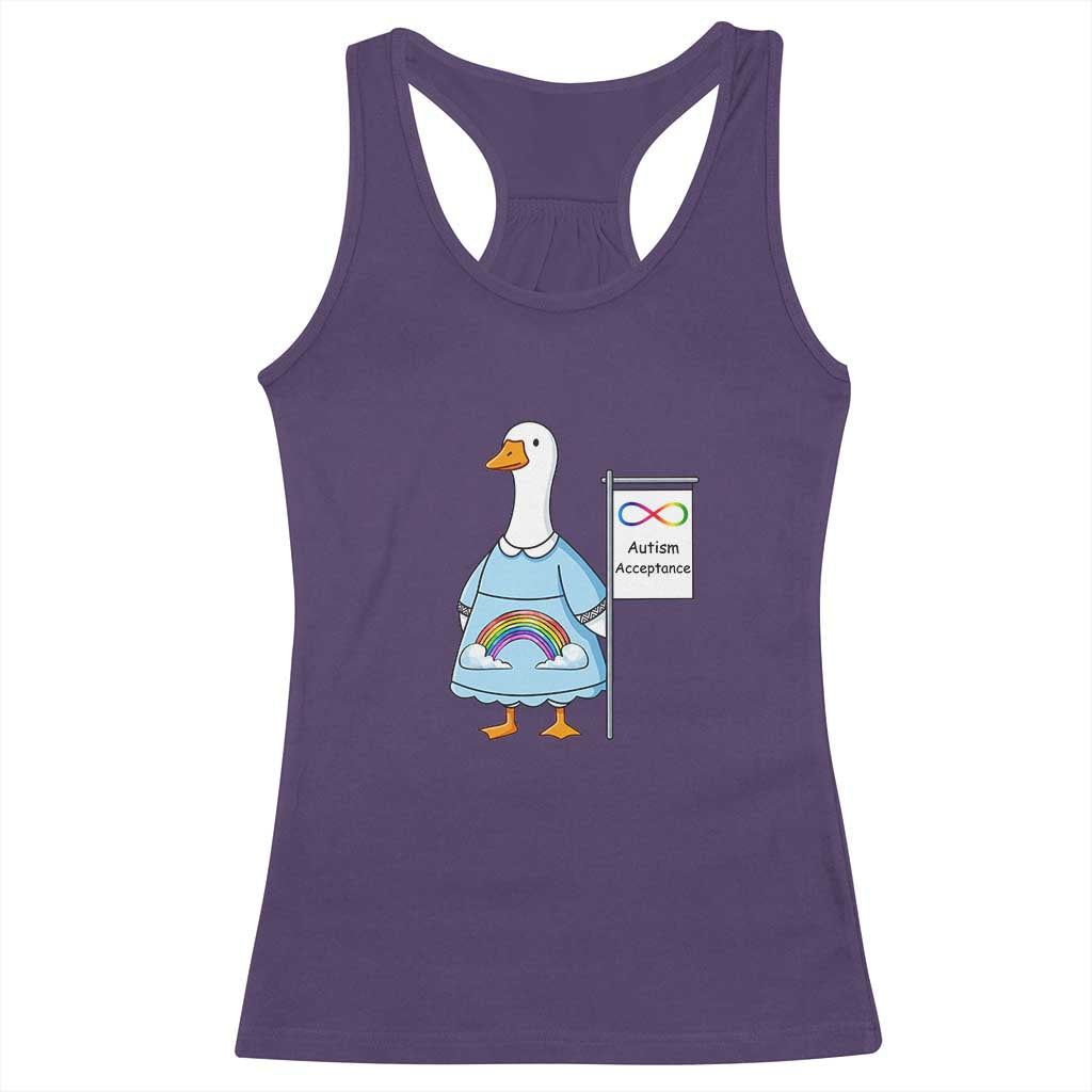Autism Acceptance Racerback Tank Top Neurodivergent Awareness Silly Goose Support TS14 Purple Print Your Wear