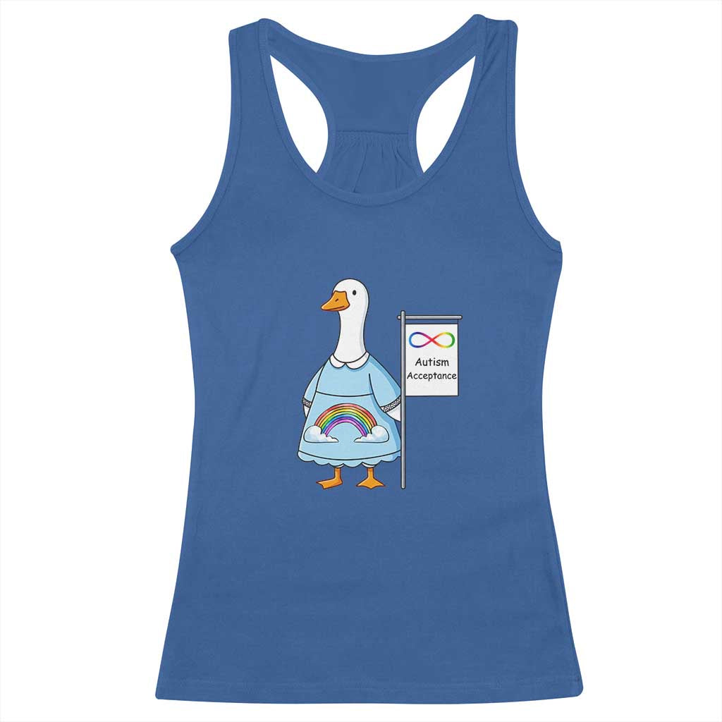 Autism Acceptance Racerback Tank Top Neurodivergent Awareness Silly Goose Support TS14 Royal Blue Print Your Wear