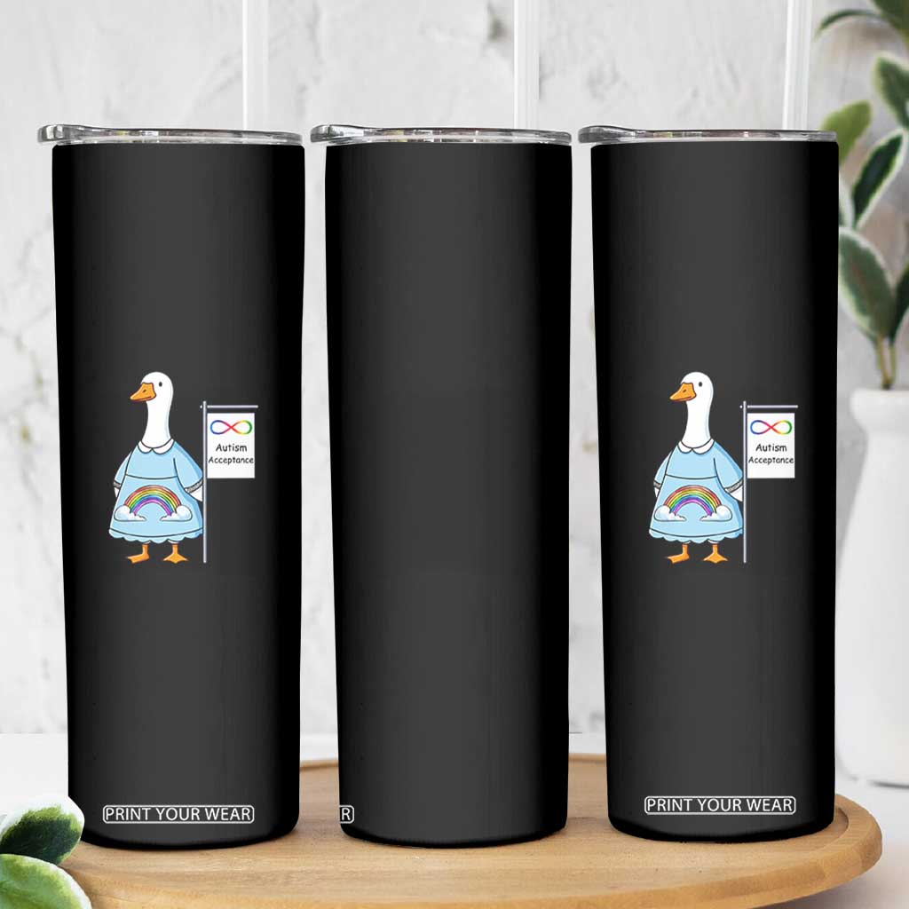 Autism Acceptance Skinny Tumbler Neurodivergent Awareness Silly Goose Support TS14 Print Your Wear