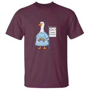Autism Acceptance T Shirt Neurodivergent Awareness Silly Goose Support TS14 Maroon Print Your Wear