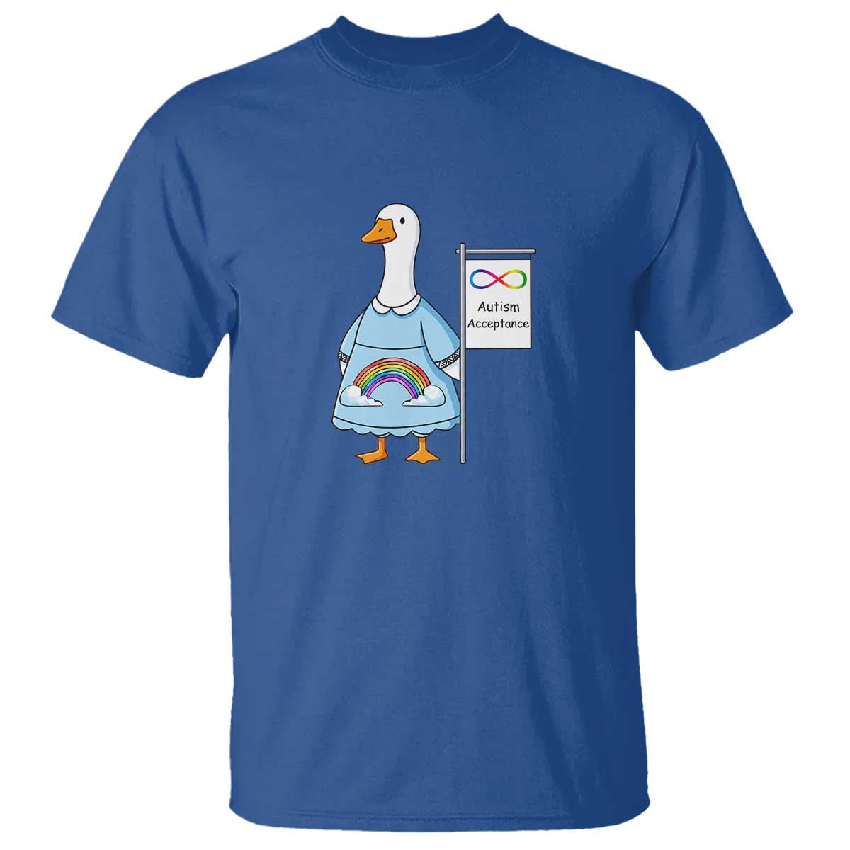 Autism Acceptance T Shirt Neurodivergent Awareness Silly Goose Support TS14 Royal Blue Print Your Wear