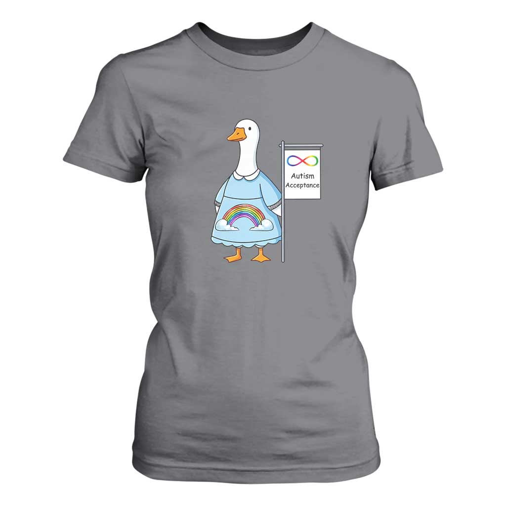 Autism Acceptance T Shirt For Women Neurodivergent Awareness Silly Goose Support TS14 Charcoal Print Your Wear