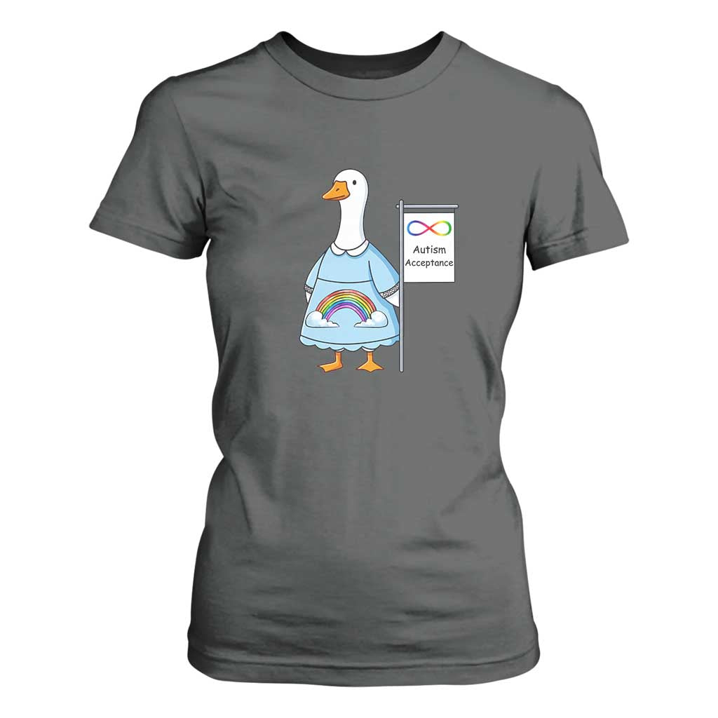 Autism Acceptance T Shirt For Women Neurodivergent Awareness Silly Goose Support TS14 Dark Heather Print Your Wear
