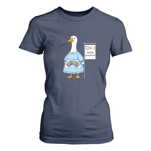 Autism Acceptance T Shirt For Women Neurodivergent Awareness Silly Goose Support TS14 Navy Print Your Wear
