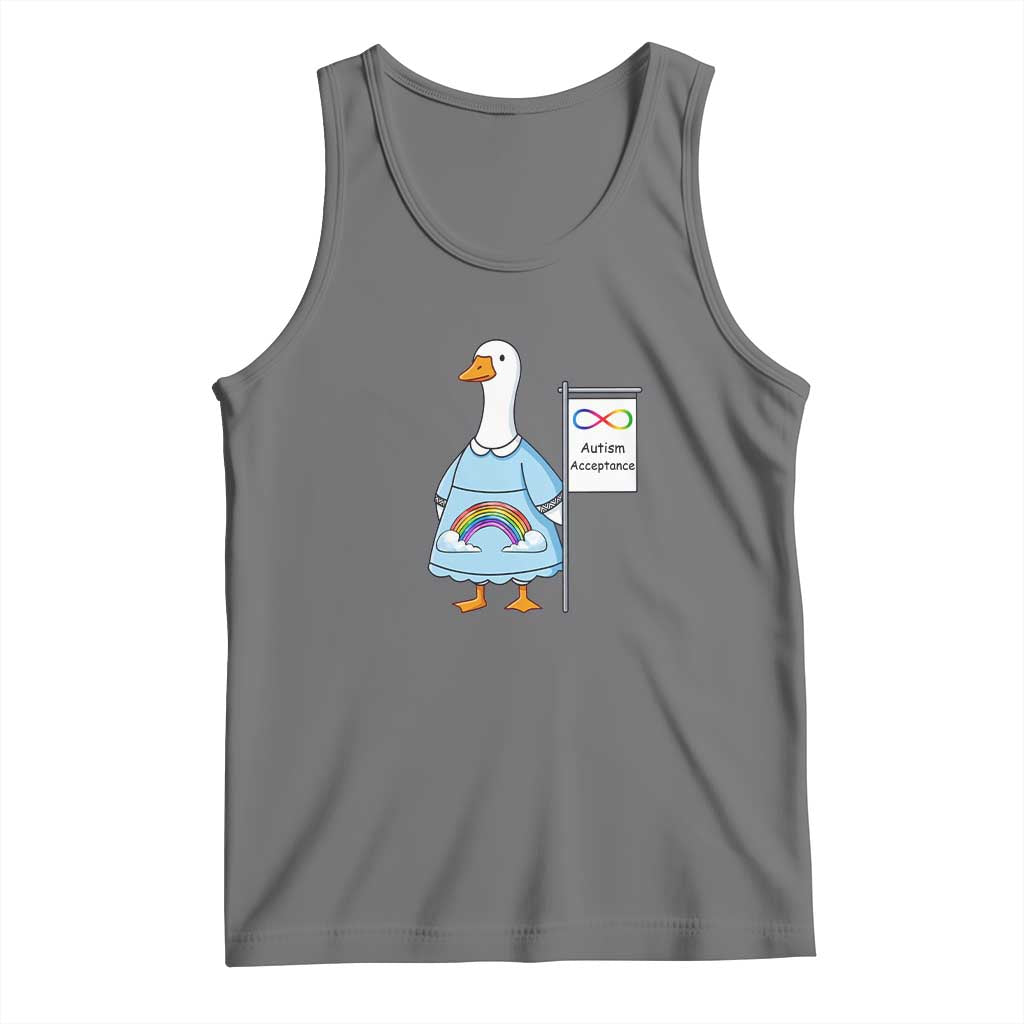 Autism Acceptance Tank Top Neurodivergent Awareness Silly Goose Support TS14 Black Heather Print Your Wear