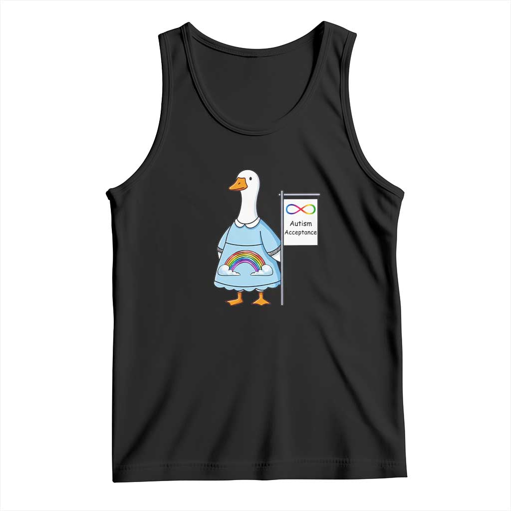 Autism Acceptance Tank Top Neurodivergent Awareness Silly Goose Support TS14 Black Print Your Wear