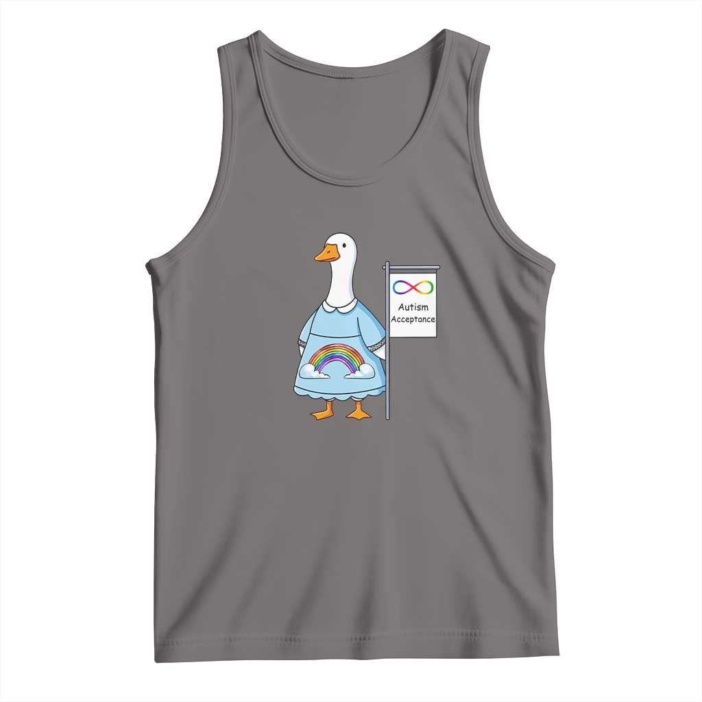 Autism Acceptance Tank Top Neurodivergent Awareness Silly Goose Support TS14 Deep Heather Print Your Wear