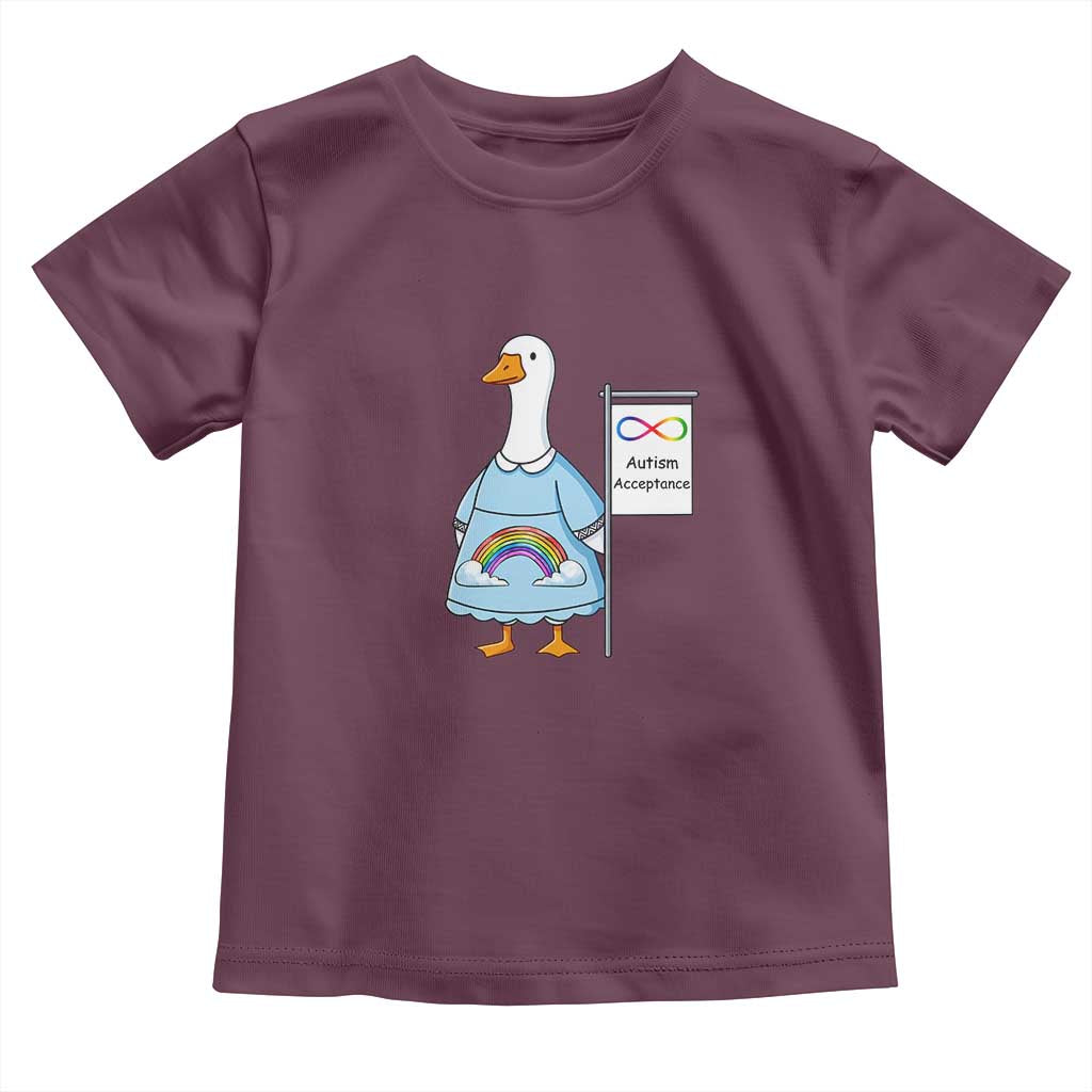 Autism Acceptance Toddler T Shirt Neurodivergent Awareness Silly Goose Support TS14 Maroon Print Your Wear