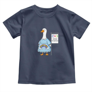 Autism Acceptance Toddler T Shirt Neurodivergent Awareness Silly Goose Support TS14 Navy Print Your Wear