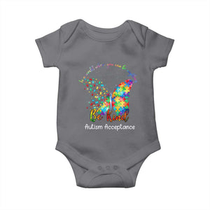 Autism Acceptance Baby Onesie In A World Where You Can Be Anything Be Kind Butterfly Puzzle TS14 Charcoal Print Your Wear
