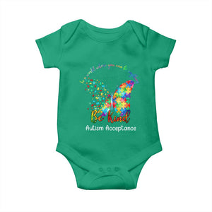Autism Acceptance Baby Onesie In A World Where You Can Be Anything Be Kind Butterfly Puzzle TS14 Irish Green Print Your Wear