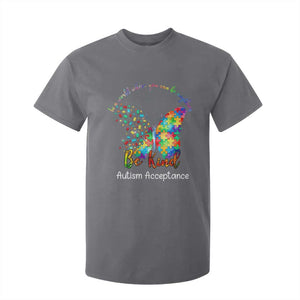 Autism Acceptance T Shirt For Kid In A World Where You Can Be Anything Be Kind Butterfly Puzzle TS14 Charcoal Print Your Wear