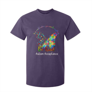 Autism Acceptance T Shirt For Kid In A World Where You Can Be Anything Be Kind Butterfly Puzzle TS14 Purple Print Your Wear