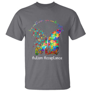 Autism Acceptance T Shirt In A World Where You Can Be Anything Be Kind Butterfly Puzzle TS14 Charcoal Print Your Wear