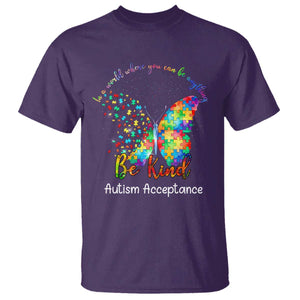 Autism Acceptance T Shirt In A World Where You Can Be Anything Be Kind Butterfly Puzzle TS14 Purple Print Your Wear