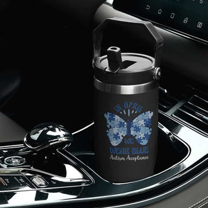 Autism Acceptance Flip Straw Tumbler In April We Wear Blue Special Education Teacher TS14 Print Your Wear