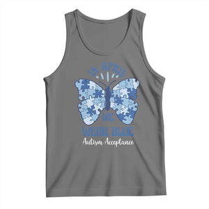 Autism Acceptance Tank Top In April We Wear Blue Special Education Teacher TS14 Black Heather Print Your Wear