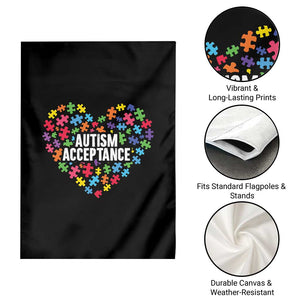 Autism Acceptance Garden Flag Love Heart Puzzle Piece Gift TS14 Print Your Wear