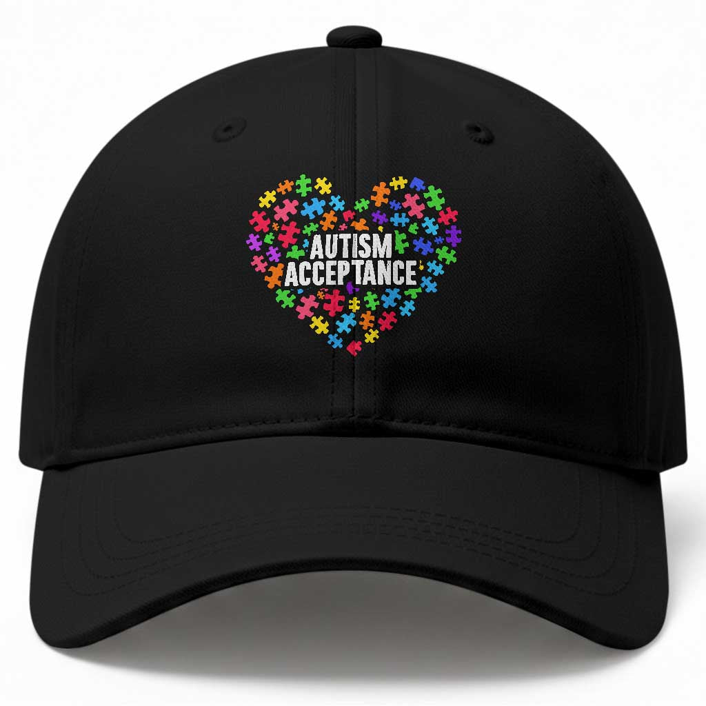 Autism Acceptance Baseball Cap Love Heart Puzzle Piece Gift TS14 Print Your Wear