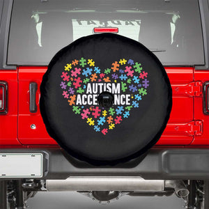 Autism Acceptance Spare Tire Cover Love Heart Puzzle Piece Gift TS14 Black Print Your Wear