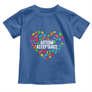 Autism Acceptance Toddler T Shirt Love Heart Puzzle Piece Gift TS14 Royal Blue Print Your Wear